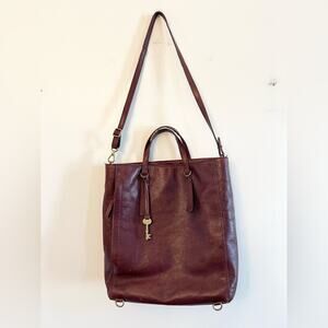 Fossil Camila convertible brown leather bag shoulder bag satchel spring soft